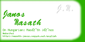 janos masath business card